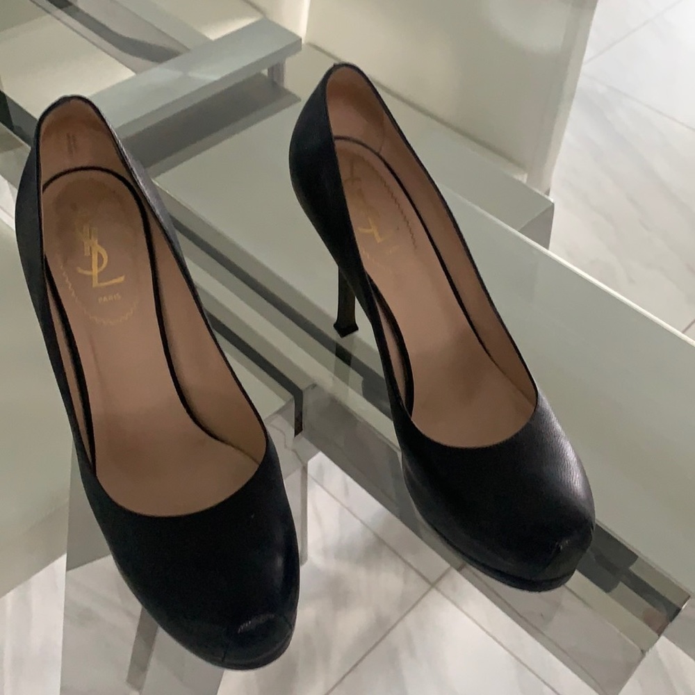 YSL Tribute Platform Pumps